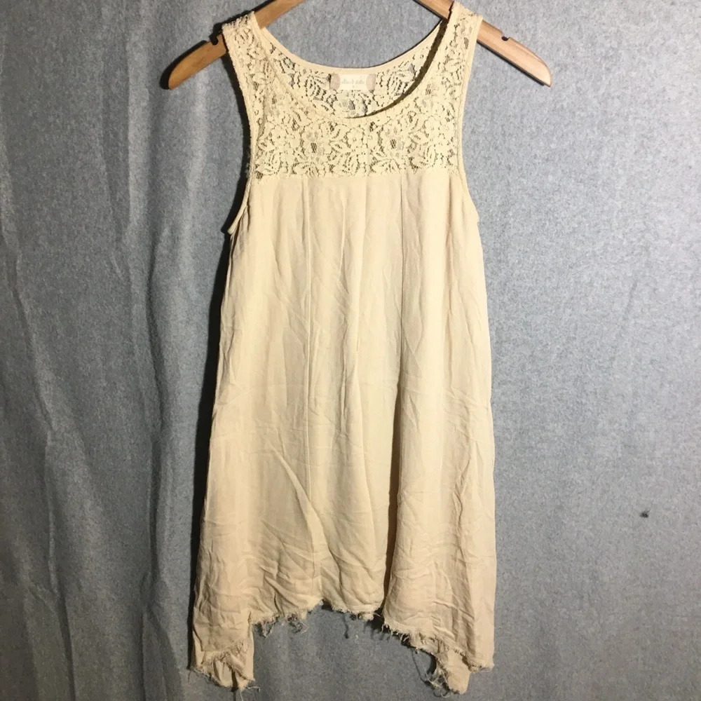 Womens Altar’d State Dress A Line Hem Lace Frayed Hem Beach Boho Coastal Casual